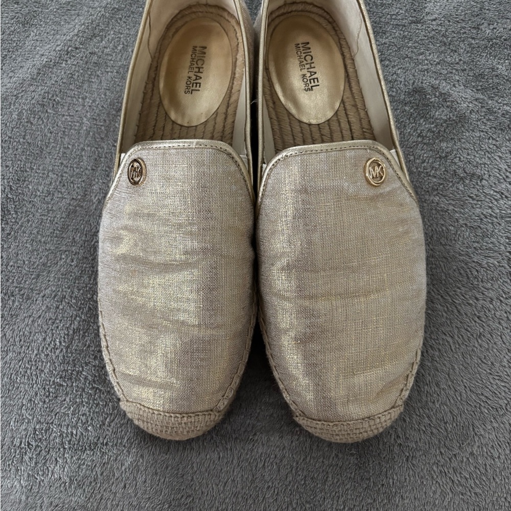 Michael Kors Gold Espadrille Slip-Ons
